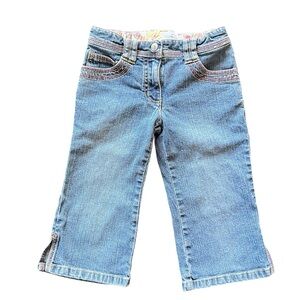 Y2K Gymboree Floral Embroidered Denim Capri Jeans Girls Size 5
